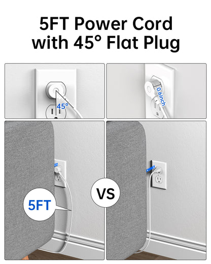 Power Strip with USB C 35W,10-in-1 Flat Plug Wall Charger - 5FT Extension Cord with 4AC, 3 USB A & 3 USB C - PD20W Charging Station for Multiple Devices - Travel Home Office