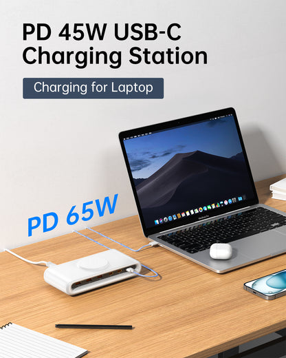 VPSUN 7-in-1 Magnetic Wireless USB Charger Station with PD 45 Fast Charging