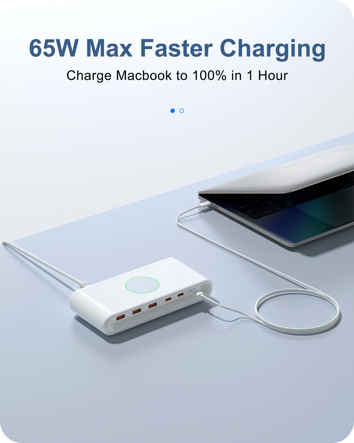 VPSUN 145W USB C Charging Station, 6-Port Desktop Charger with 3 USB-C & 3 USB-A