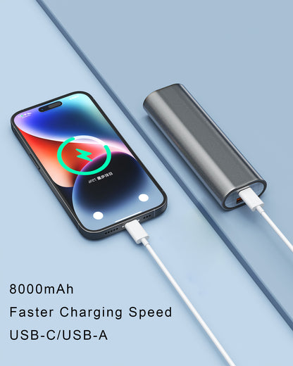 VPSUN Power Bank 8000mAh with Wireless Magnetic Charging Dock and USB Cable, Grey (PX-3)