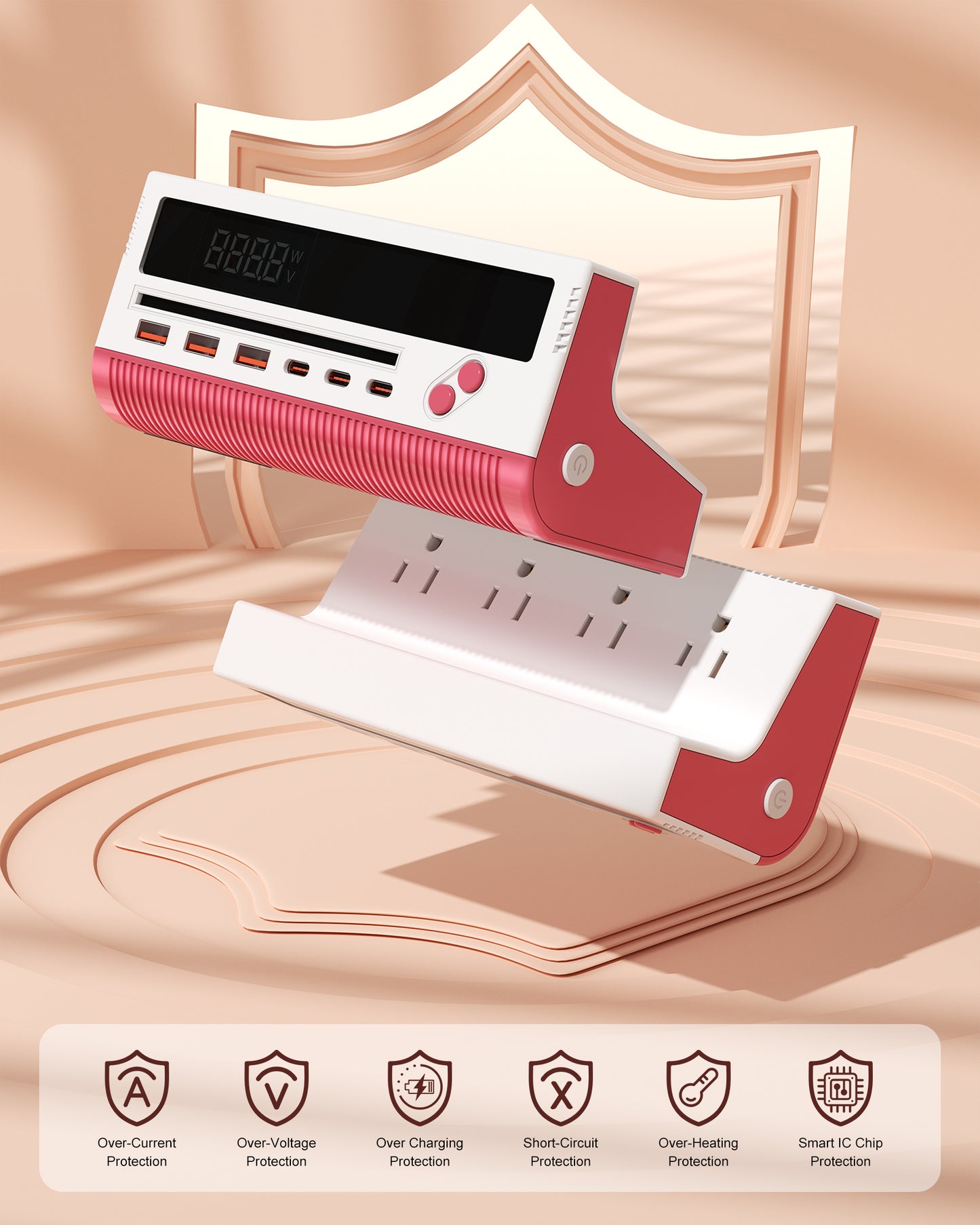 10 in 1 USB Power Strip PD35W 1.5m Desktop Charging Station with 4 AC Outlets 6 USB Ports LED Display Laptop Use
