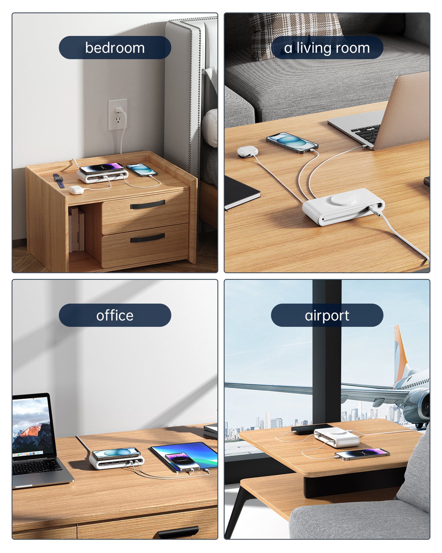 VPSUN 7-in-1 Magnetic Wireless USB Charger Station with PD 45 Fast Charging