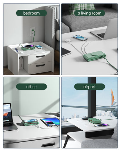 VPSUN 7-in-1 Magnetic Wireless USB Charger Station with PD 45 Fast Charging