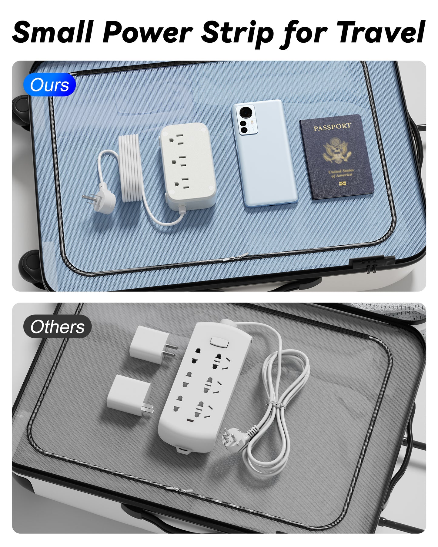 4 Outlet Power Strip with 3 USB-C and 6 USB-A Ports 1.5m Cable ABS Safety Design for Home