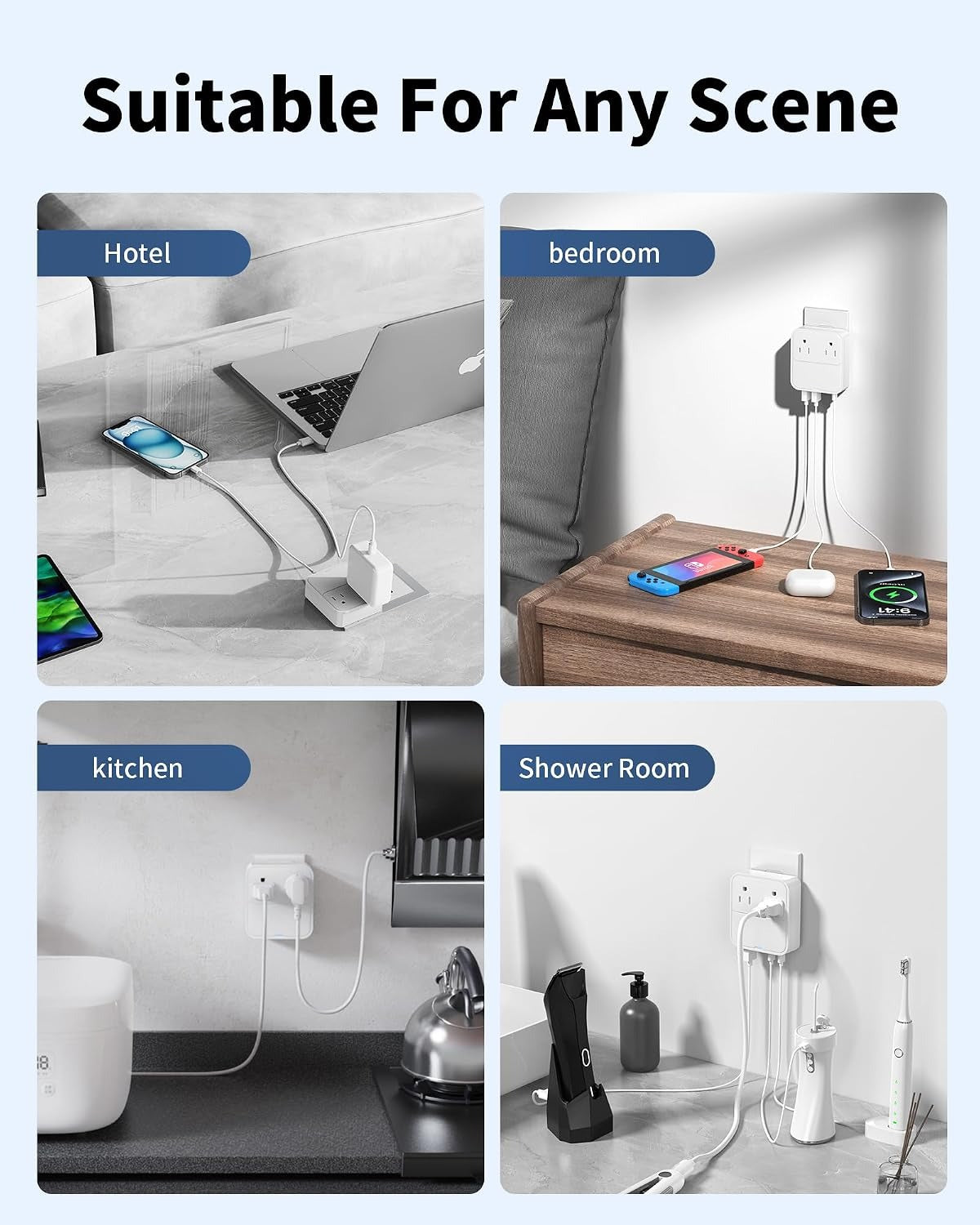 USB C Charger Block,Slim Flat USB Wall Charger Plug with 2 Outlet Ports